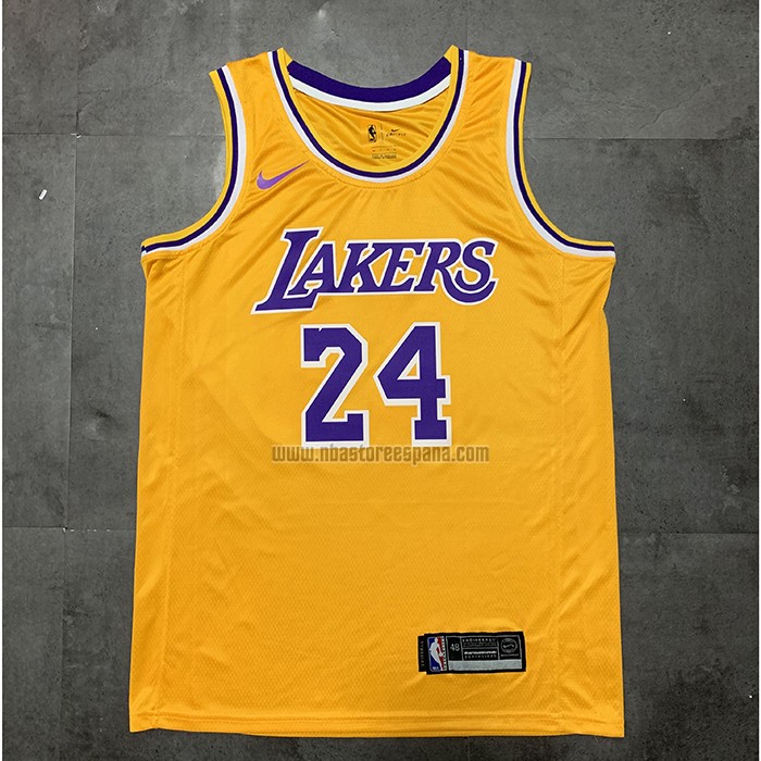 Camiseta Los Angeles Lakers Kobe Bryant NO 24 Icon 2018-19 Amarillo2